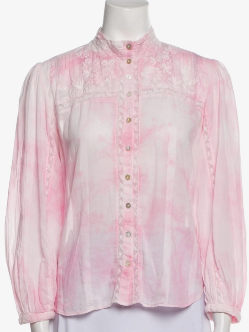 LoveShackFancy Tie Dye Button Down Top